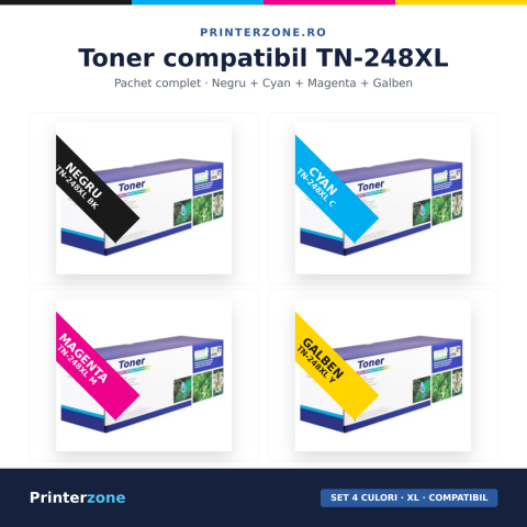 Cartuse Compatibile - Set 4 Tonere  Premium pentru Brother TN-248XL (BK/C/M/Y), Compatibile