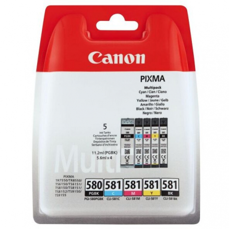 Pixma TS8151 - Set cartus cerneala Canon, PGI-580/CLI-581 PGBK/C/M/Y/BK MULTI