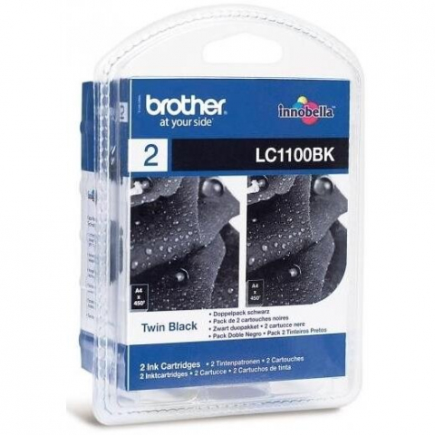 MFC-6890CDW - Set cartuse cerneala Brother LC1100BK, negru (black), original, 900 pagini, pachet dublu