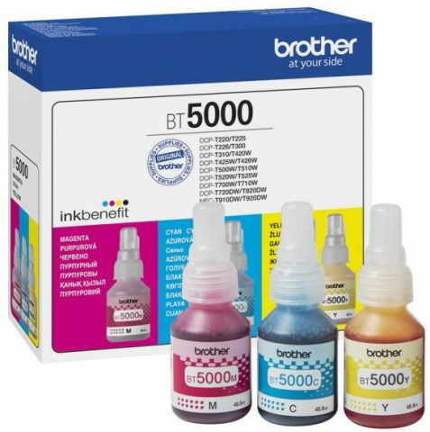 Imprimante - Set cartuse cerneala Brother BT5000 Color, 3 culori (Cyan, Magenta, Yellow), original, 5k pagini
