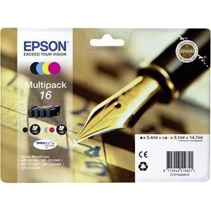 Cartuse & Tonere - Set cartuse cerneala  Epson T1626, 4 culori (Black, Cyan, Magenta, Yellow), original, 165/175 pagini, 14.7 ml