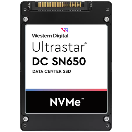 Componente - SSD Server WD Ultrastar DC SN650 Single port 7.68TB, BICS5 3D TLC, PCIe Gen4, NVMe 1.4b, U.3 15mm (U.2 compatible), SE, Read/Write: 6500/1900 MBps, IOPS 705K/74K, TBW 14000, DWPD 1, SKU: 0TS2433