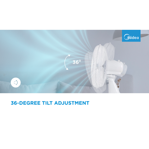 Stand fan, 40cm, 40W, 3 speeds, mechanical, noise level: 55-65 dB, Oscillation 80°, Tilting +16° -8°, Adjustable height 120cm, [4]
