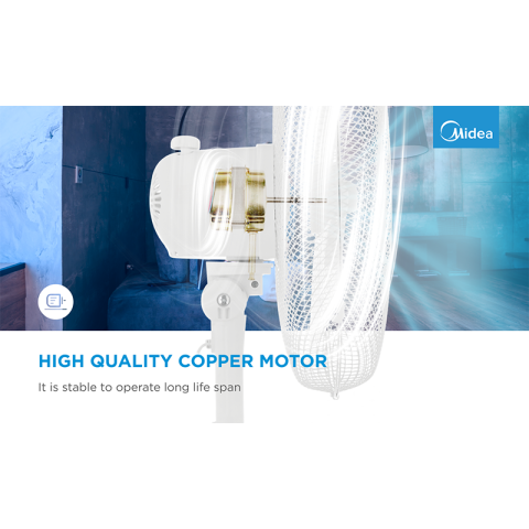 Stand fan, 40cm, 40W, 3 speeds, mechanical, noise level: 55-65 dB, Oscillation 80°, Tilting +16° -8°, Adjustable height 120cm, [1]