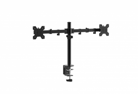 NOD_products_tech - Suport dublu monitor Serioux, MM1903A, mobil, tilt:+/- 90 °, swivel: 180 ° , rotatie 360°, VESA: 75×75 / 100×100mm, compatibilitate 10"-27" , reglabil pe inaltime: 400mm ,extensie braț: 415mm ,greutat