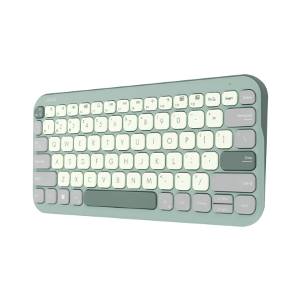 Tastatura Wireless ASUS Marshmallow Keyboard KW100, Bluetooth, Layout US INT, Green Tea Latte [2]
