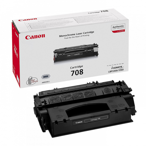 Cartus Toner - Toner Canon CRG-708, Negru (Black), Original, 2.5k pagini pentru i-Sensys LBP3300, LBP3360