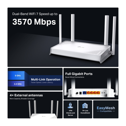 Router Wireless Gigabit TP-Link Archer BE220W BE3600 Wi-Fi 7 Dual-Band (Archer BE220W) - TP-LINK [4]