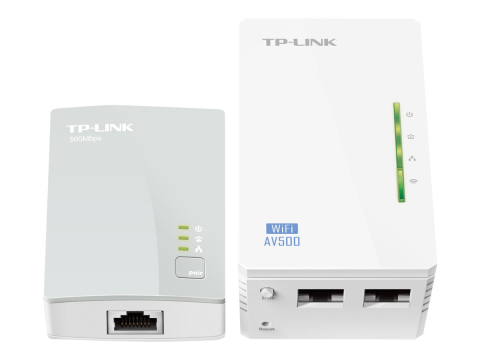 Adaptoare Powerline - TP-LINK AV600 Powerline Wi-FI Kit Qualcomm 300Mbps at 2.4GHz 802.11b/g/n 600Mbps Powerline HomePlug AV 2 Fast Ports Plug and Play