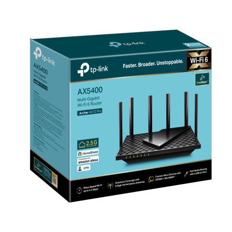 Retelistica - Router Wireless TP-Link Archer AX72 Pro AX5400 Dual-Band Wi-Fi 6 2.5Gbps (ARCHER AX72 PRO) - TP-LINK