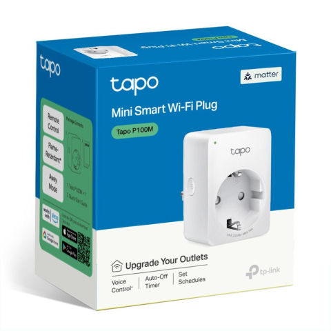 Priza inteligenta mini TP-Link Tapo P100M Wi-Fi, Compatibila Matter, 10A, 220-240V (Tapo P100M) - TP-LINK [0]