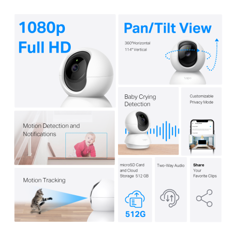 Pachet 2 camere supraveghere video Wi-Fi pan/tilt TP-Link Tapo C200P2 (TAPO C200P2) - TP-LINK [2]