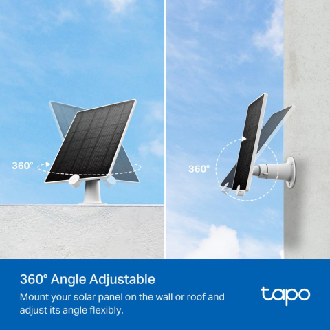 TP-LINK PANOU SOLAR PENTRU CAMERE TAPO TAPO A200, Captează energie solară și oferă alimentare non-stop pentru camerele Tapo care funcționează cu acumulatori (Tapo C420 și Tapo C400).Putere de încărcar [2]