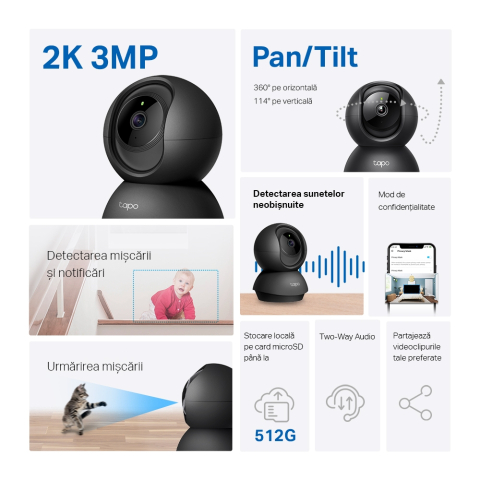 Camera de supraveghere video Wi-Fi pan/tilt TP-Link Tapo C211 neagra (TAPO C211) - TP-LINK [6]