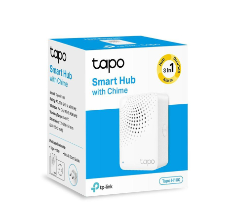 TP-Link Wireless Smart Hub Tapo H100, 2.4GHz Wi-Fi, Protocol: 868 / 922 MHz, dimensiuni: 72 x 62.5 x 51 mm, difuzor incorporat. [1]