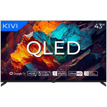 Monitoare\ Televizoare - TV KIVI 43U720QB 43'' QLED 4K Google TV, Dolby Audio, Max Vivid, HDMI 2.1