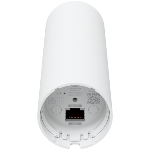UBIQUITI UniFi U7-MESH-EU Compact indoor/outdoor WiFi 7 AP with integrated long-range antenna system [2]