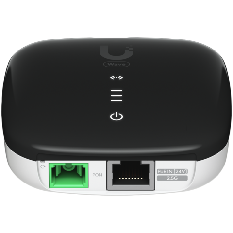 Ubiquiti Wave-Fiber-ONU-20 A GPON optical network unit with a 2.5 GbE port that delivers 1.2 Gbps uplink / 2.5 Gbps downlink speeds at distances up to 20 km [1]