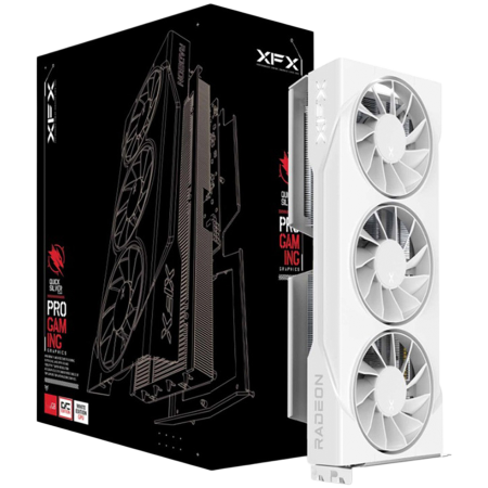Cabluri & Adaptoare Audio-Video - XFX Swift AMD Radeon RX 9060 XT OC White Triple Fan Gaming Edition 16GB GDDR6 128-bit HDMI 2x DP