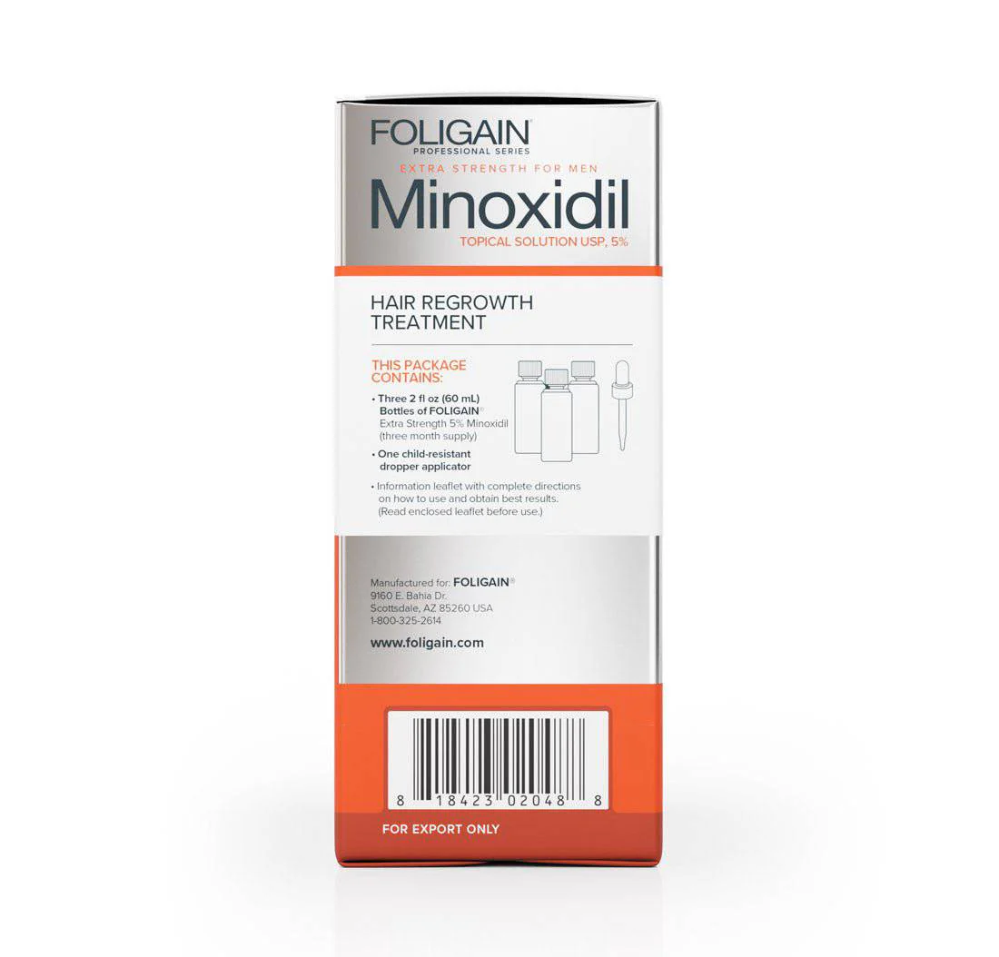 Solutie Foligain, Minoxidil 5%, impotriva caderii parului, pentru barbati, tratament complet 3 luni [5]