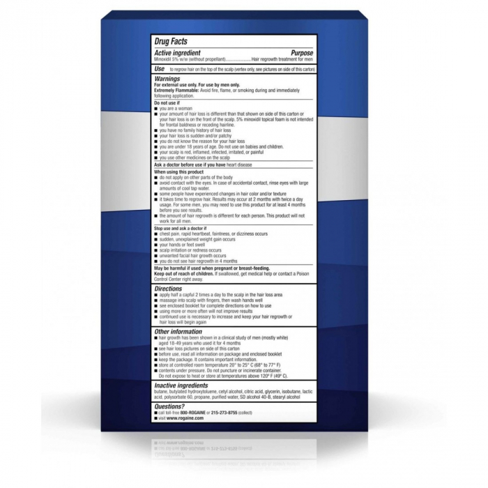 3x Spuma Rogaine 60ml, Minoxidil 5%, impotriva caderii parului, tratament complet 3 luni [4]