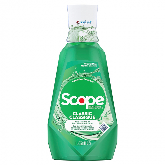 Apa de Gura Crest, Scope Classic, aroma intensa de menta, 1L, contine alcool, contine CPC [2]