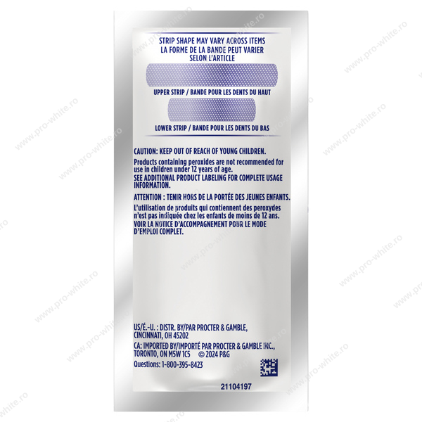 Benzi Crest 3D Glamorous White, 10 zile, 20 benzi, 10% concentratie, aplicare 30 min, nivel albire 6, benzi albire dinti [3]