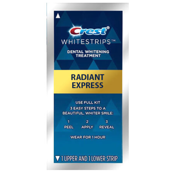 Benzi Crest 3D Whitestrips, Radiant Express, 14% concentratie, 14 zile, 28 benzi, nivel albire 18, aplicare 60 min, benzi albire dinti [3]