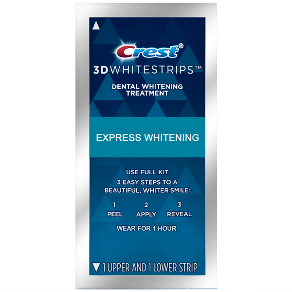 Benzi Crest 3D White 1 Hour Express, 12% concentratie, 5 zile, 10 benzi, aplicare 60 min, nivel albire 12, benzi albire dinti [2]