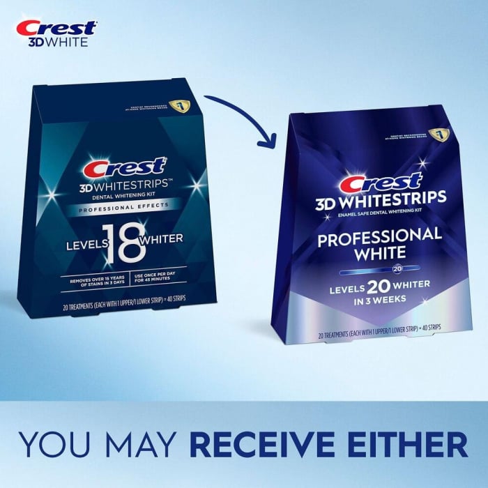 Benzi Crest 3D Whitestrips Professional White, 10%, 7 zile,  nivel albire 8, aplicare 45 min [2]