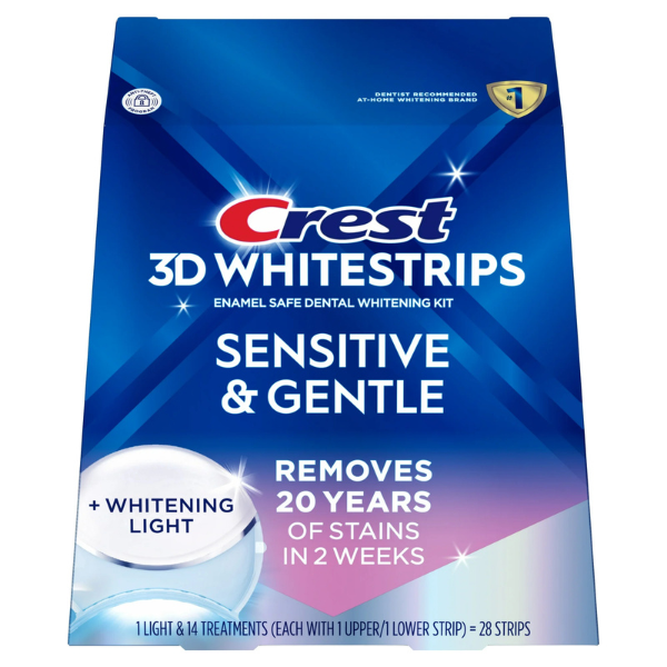 Crest 3D Whitestrips Sensitive Plus + Led Light, 14 plicuri, 28 plasturi, Lampa UV, kit albire dinti sensibili [3]