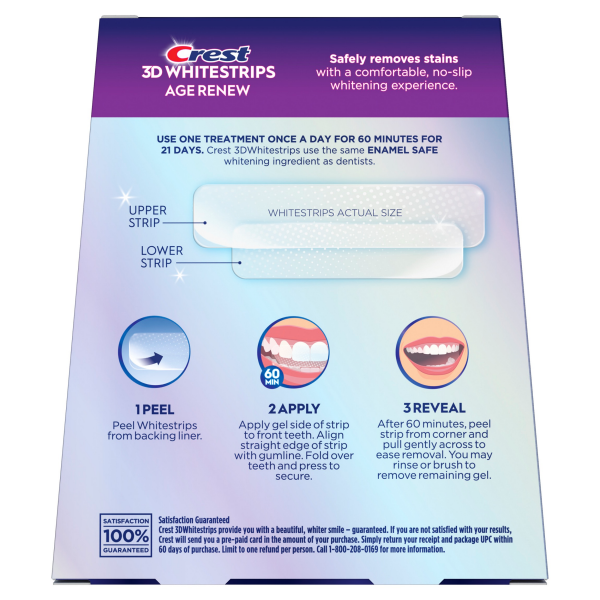 Crest 3D Whitestrips AGE RENEW, 16% concentratie, 21 zile, 42 benzi albire, nivel albire 25, 21 zile, aplicare 60 min, benzi crest [3]