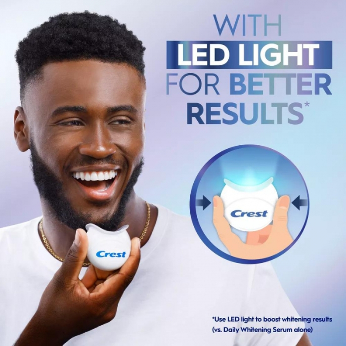 Crest Whitening Emulsions with LED Accelerator Light, ser albire, lampa led, aplicator, pentru dinti sensibili [5]
