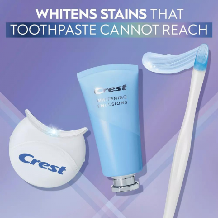 Crest Whitening Emulsions with LED Accelerator Light, ser albire, lampa led, aplicator, pentru dinti sensibili [7]