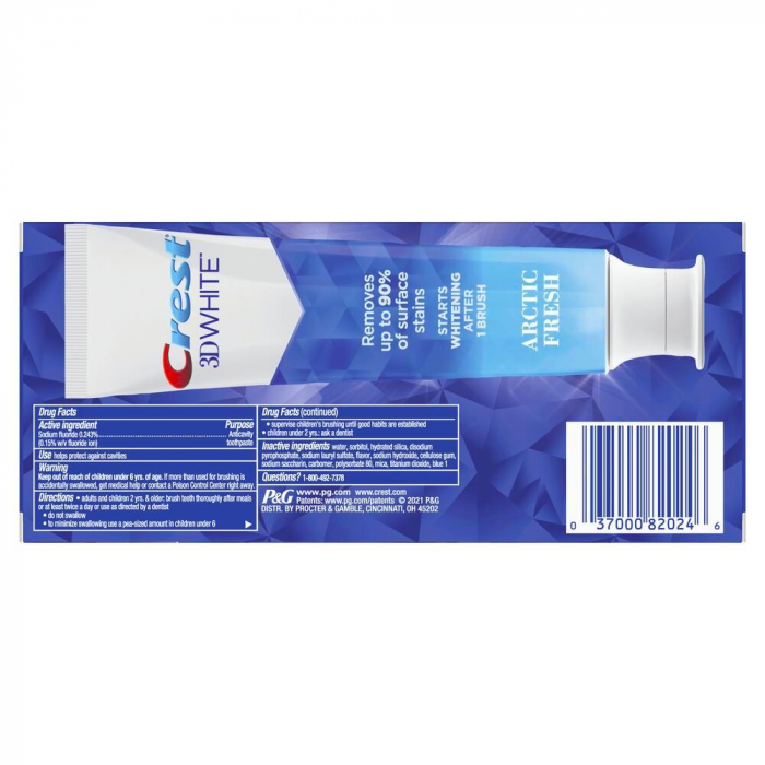 Pasta de dinti Crest 3DWhite Arctic Fresh. 116 g, aroma puternic mentola [4]