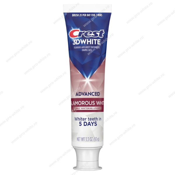 Pasta de dinti Crest 3DWhite, Glamorous White Advanced, 93g, dinti mai albi in doar 5 zile [2]
