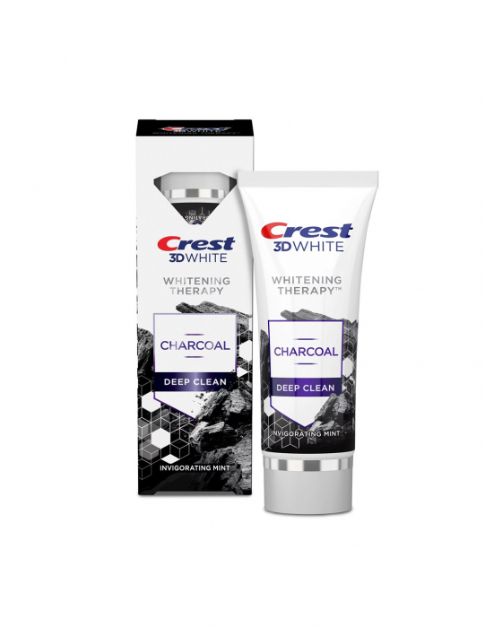 Pasta de dinti Crest 3DWhite, Whitening Therapy CHARCOAL, aroma de menta, pudră de căbune activ, 130 g [1]