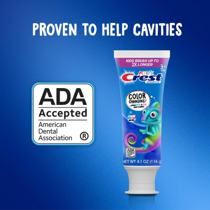 Pasta de dinti Crest Kid's Advanced, Color Changing, aroma irezistibila de bubblegum, pentru copii, 3+ ani, 119g [8]