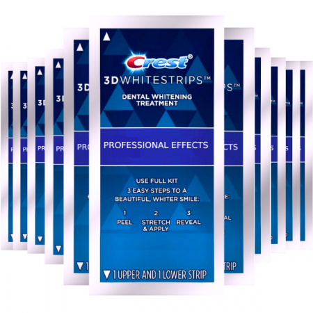 14 zile x Crest 3D Whitestrips Professional Effects, 10% concentratie, 28 benzi albire Crest, nivel albire 13, aplicare 45 min, benzi albire dinti [1]
