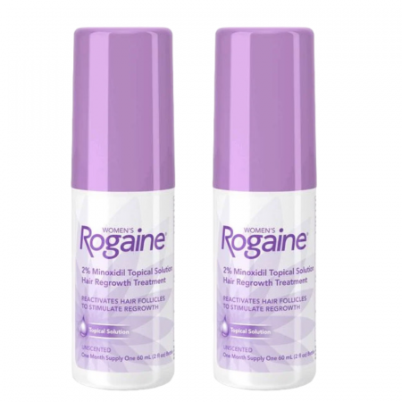 Ingrijire par - 2x Solutie Rogaine 60ml, Minoxidil 2%, pentru femei, impotriva caderii parului, tratament 2 luni