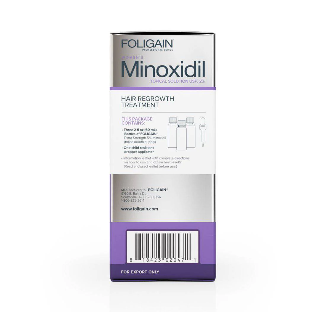Solutie Foligain, Minoxidil 2%, pentru femei, impotriva caderii parului, tratament complet 3 luni [3]