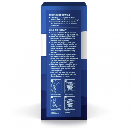 3x Spuma Rogaine 60ml, Minoxidil 5%, impotriva caderii parului, tratament complet 3 luni [2]