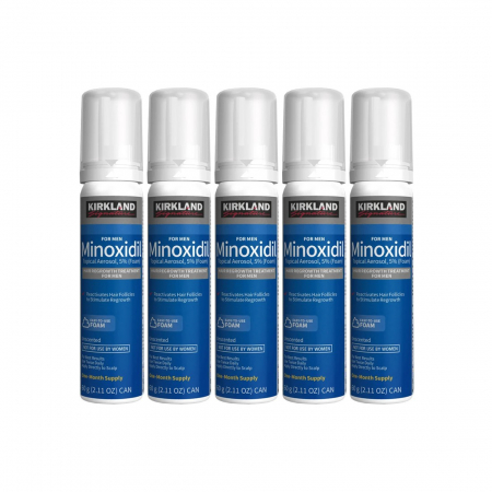6x Spuma KIRKLAND 60ml, Minoxidil 5%, impotriva caderii parului, tratament 6 luni [1]