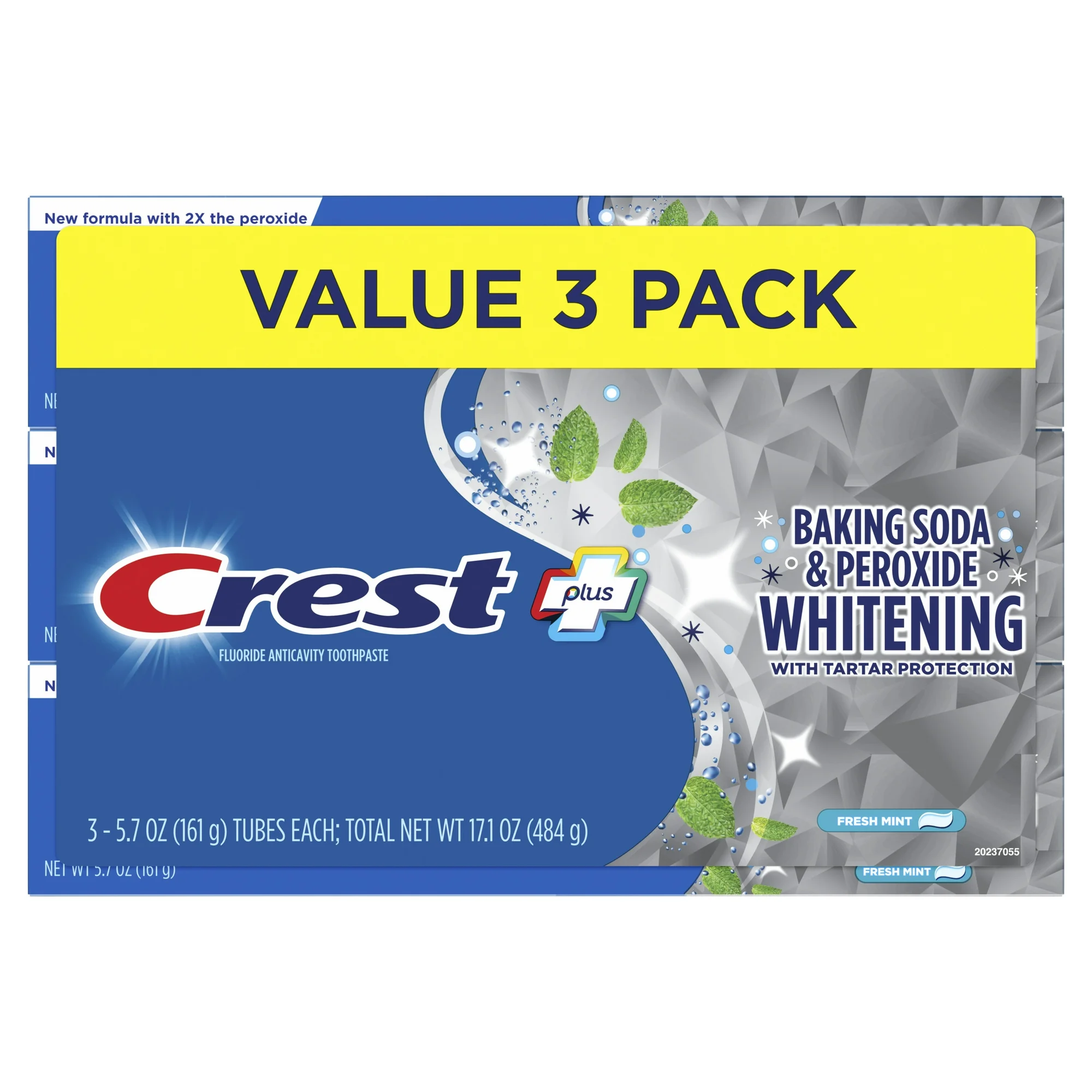 Pasta de dinti - 2 + 1 Gratuit Pasta de Dinti Crest Baking Soda & Peroxide, 161g, contine praf de copt si peroxid