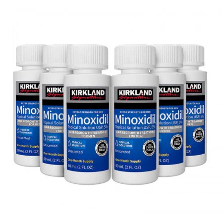 6x Solutie Kirkland 60ml, Minoxidil 5%, impotriva caderii parului, pipeta inclusa, tratament complet 6 luni [1]