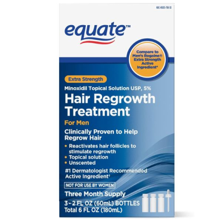 Ingrijire par - 2x Solutie Equate, 60ml, Minoxidil 5%, impotriva caderii parului, pipeta inclusa, tratament partial 2 luni