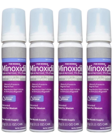 Ingrijire par - 5x Spuma KIRKLAND 60ml, Minoxidil 5%, pentru femei, impotriva caderii parului, tratament 6 luni
