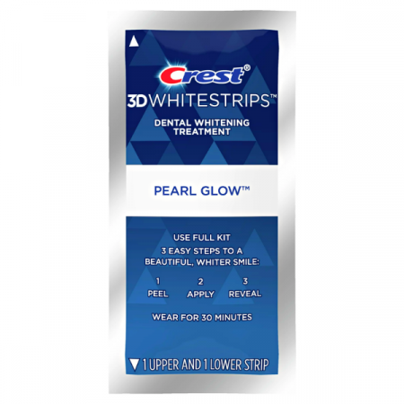 Crest 3D Whitestrips Pearl Glow, 9% concentratie, 14 benzi albire, tratament 7 zile, nivel albire 4, aplicare 30 min, benzi albire dinti [2]