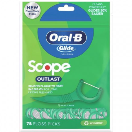Ata Dentara - Ata dentara cu scobitoare, set 75 buc, Oral-B Glide, Scope,  Outlast, dental floss, aroma menta
