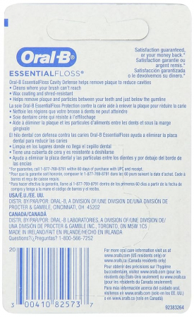 Ata Dentara Oral-B, Essential Floss, Waxed, aroma menta, 50m [1]